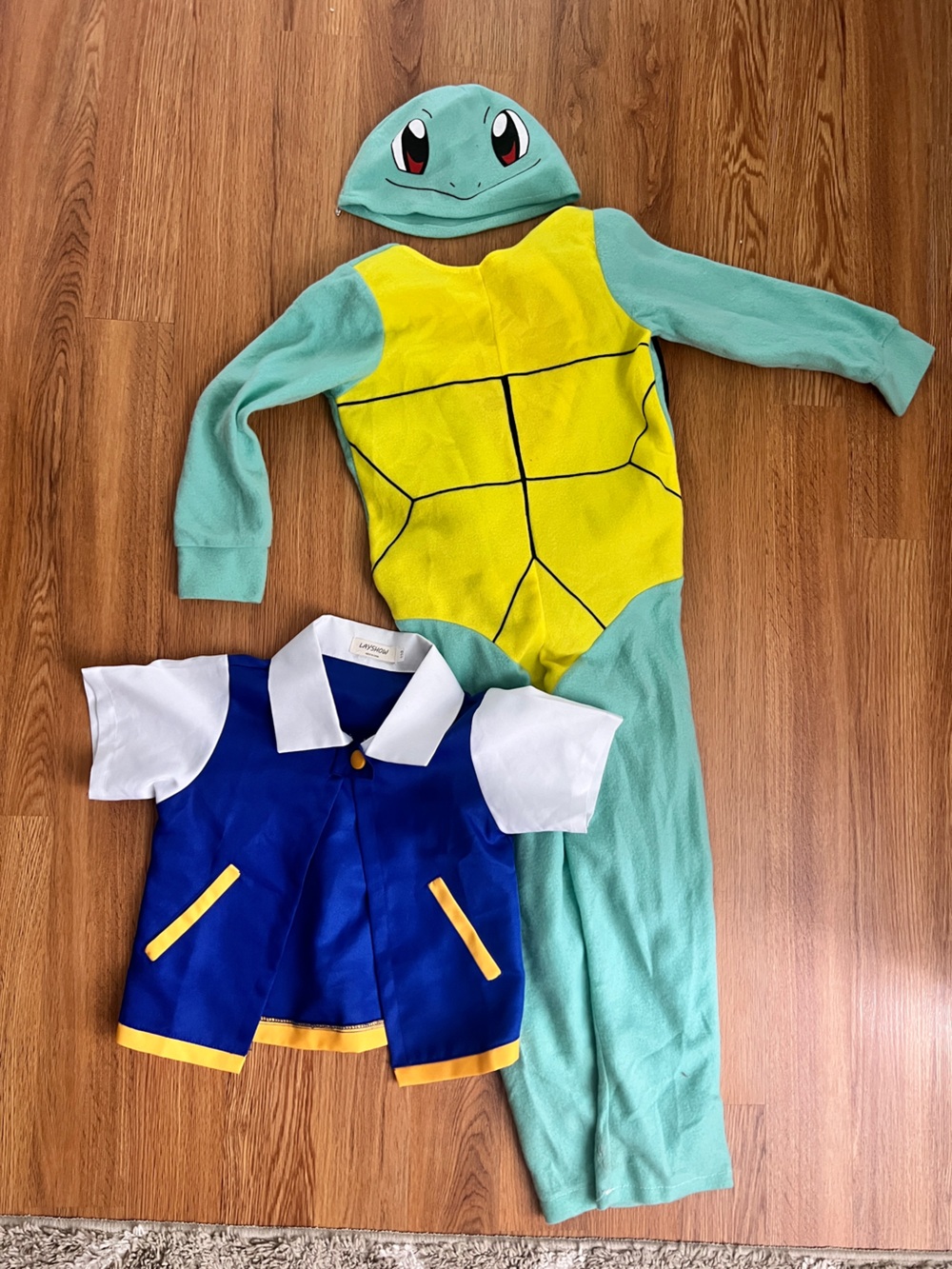 Pokemon Costume Lot Ash and Squirtle size 5 Medium Trainer Vest turtle hat